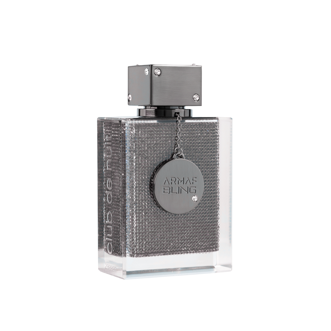 Armaf Club de Nuit Bling original silver bottle front view, official brand photo