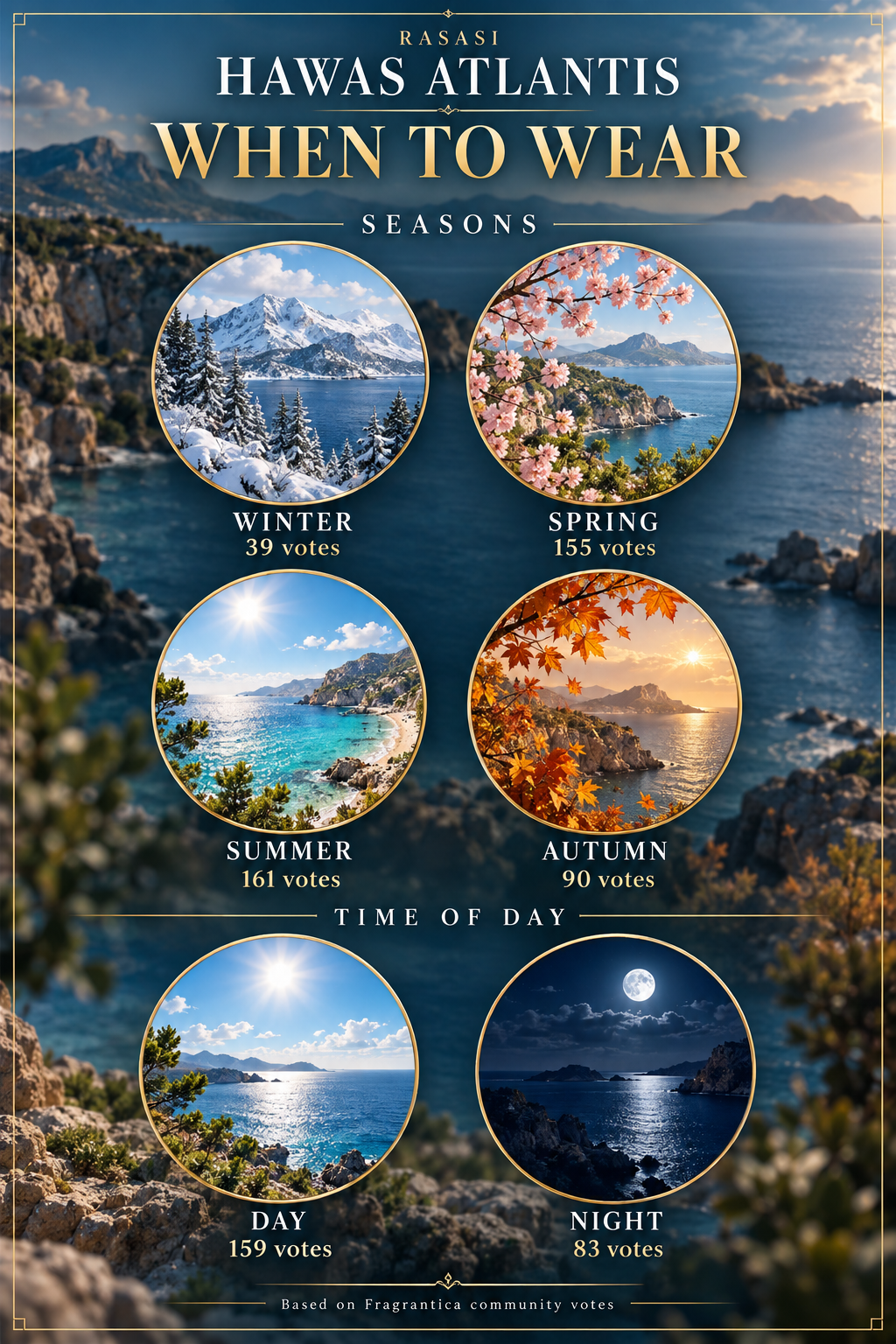 Rasasi Hawas Atlantis when to wear — seasons and day/night votes