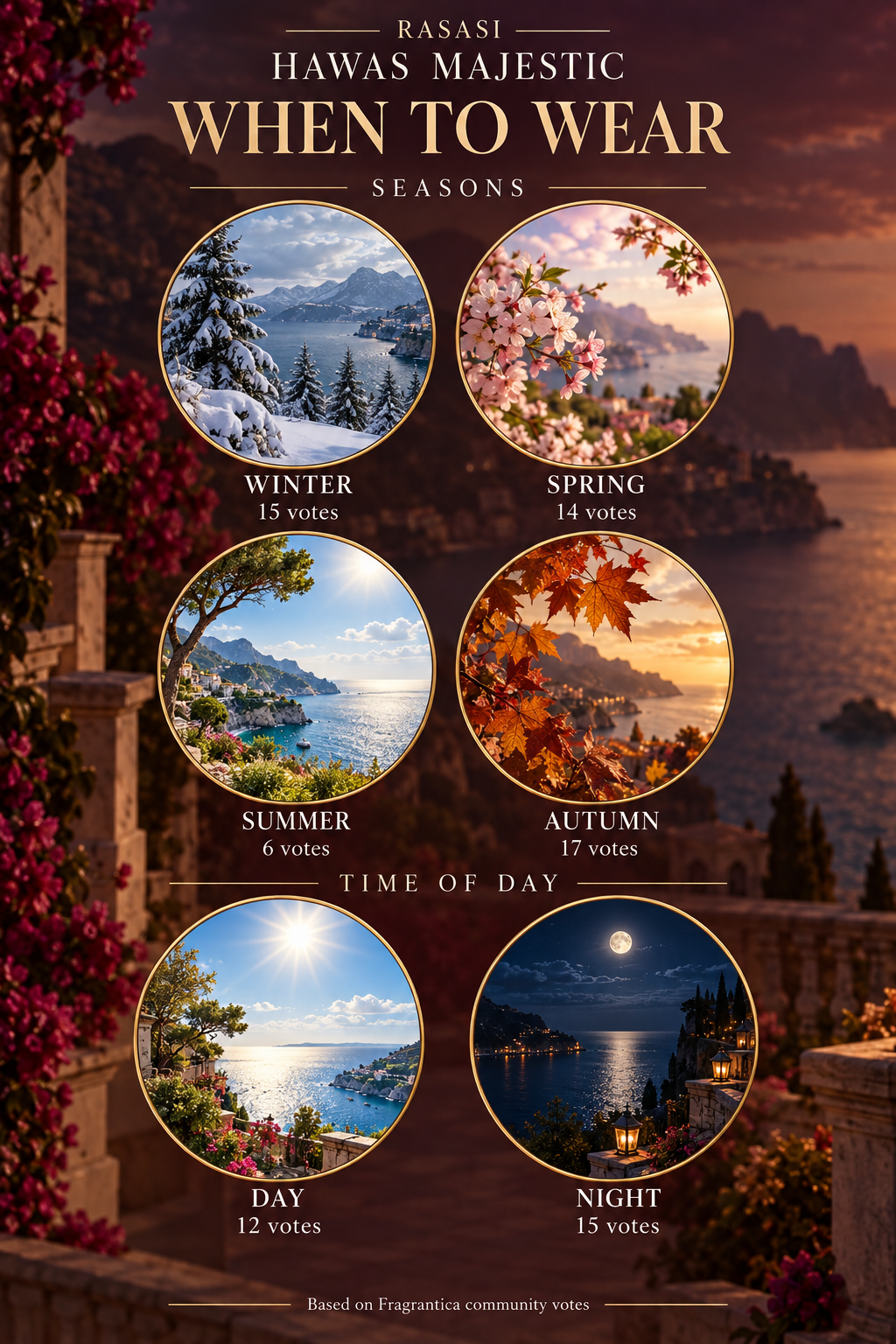 Rasasi Hawas Majestic when to wear — seasons and day/night votes