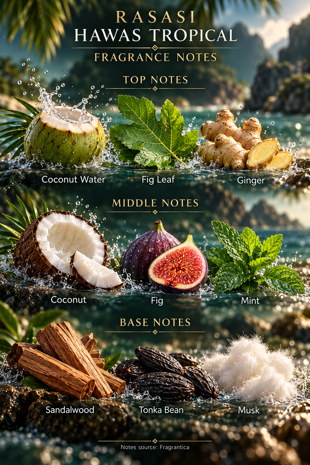 Rasasi Hawas Tropical fragrance notes