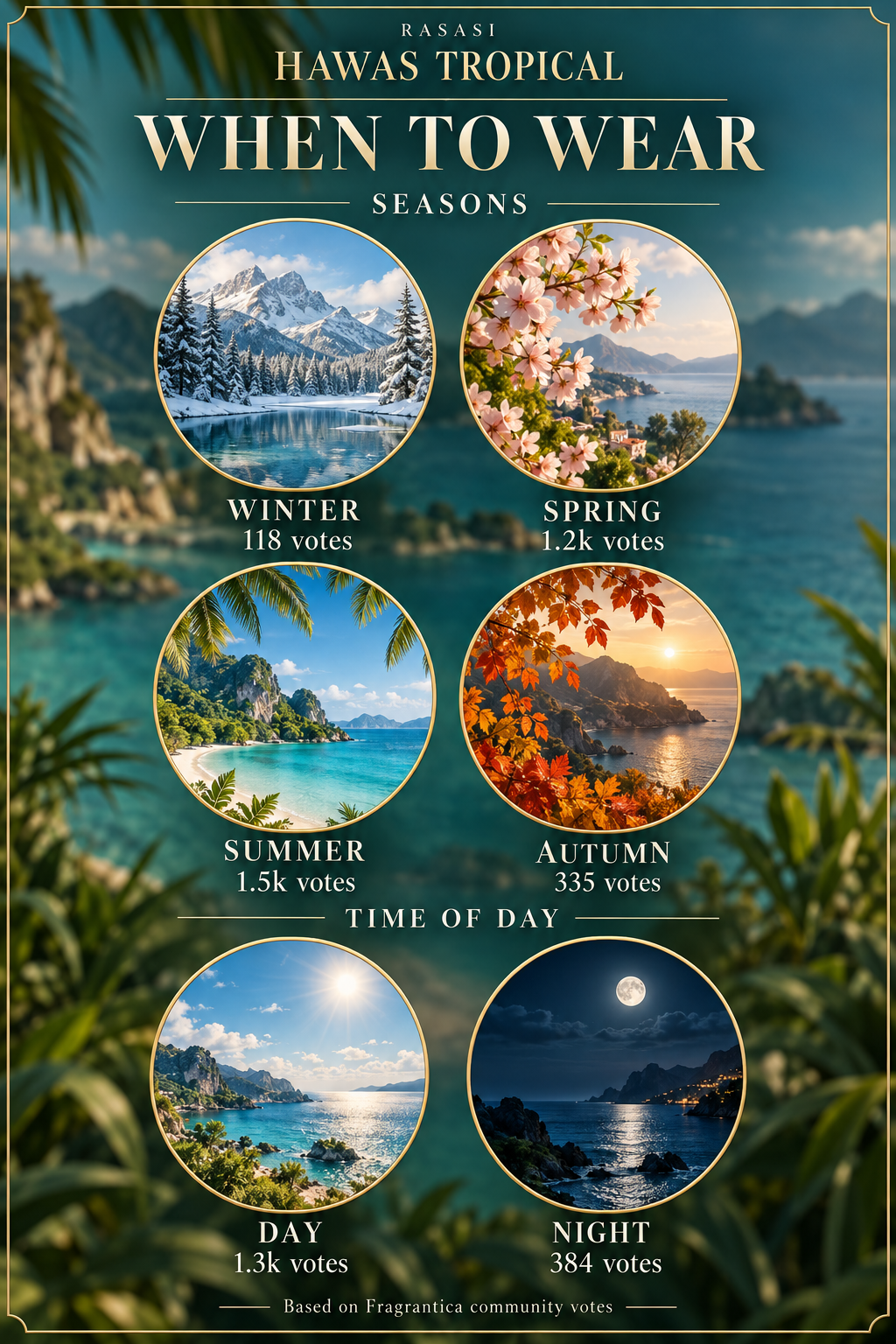 Rasasi Hawas Tropical when to wear — seasons and day/night votes