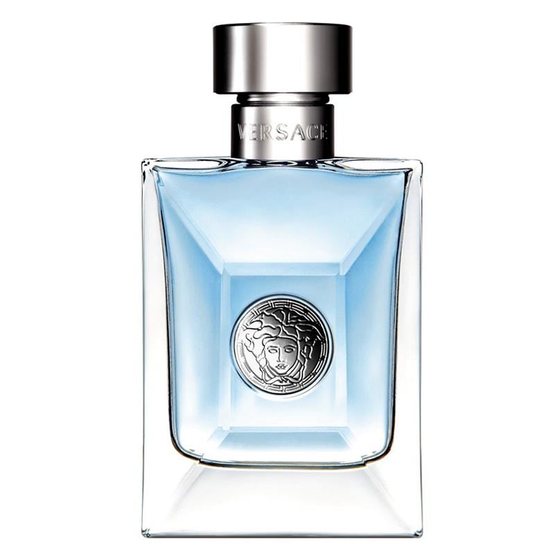 Versace Pour Homme authentic perfume bottle on light background