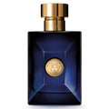 Versace Dylan Blue authentic perfume bottle on light background