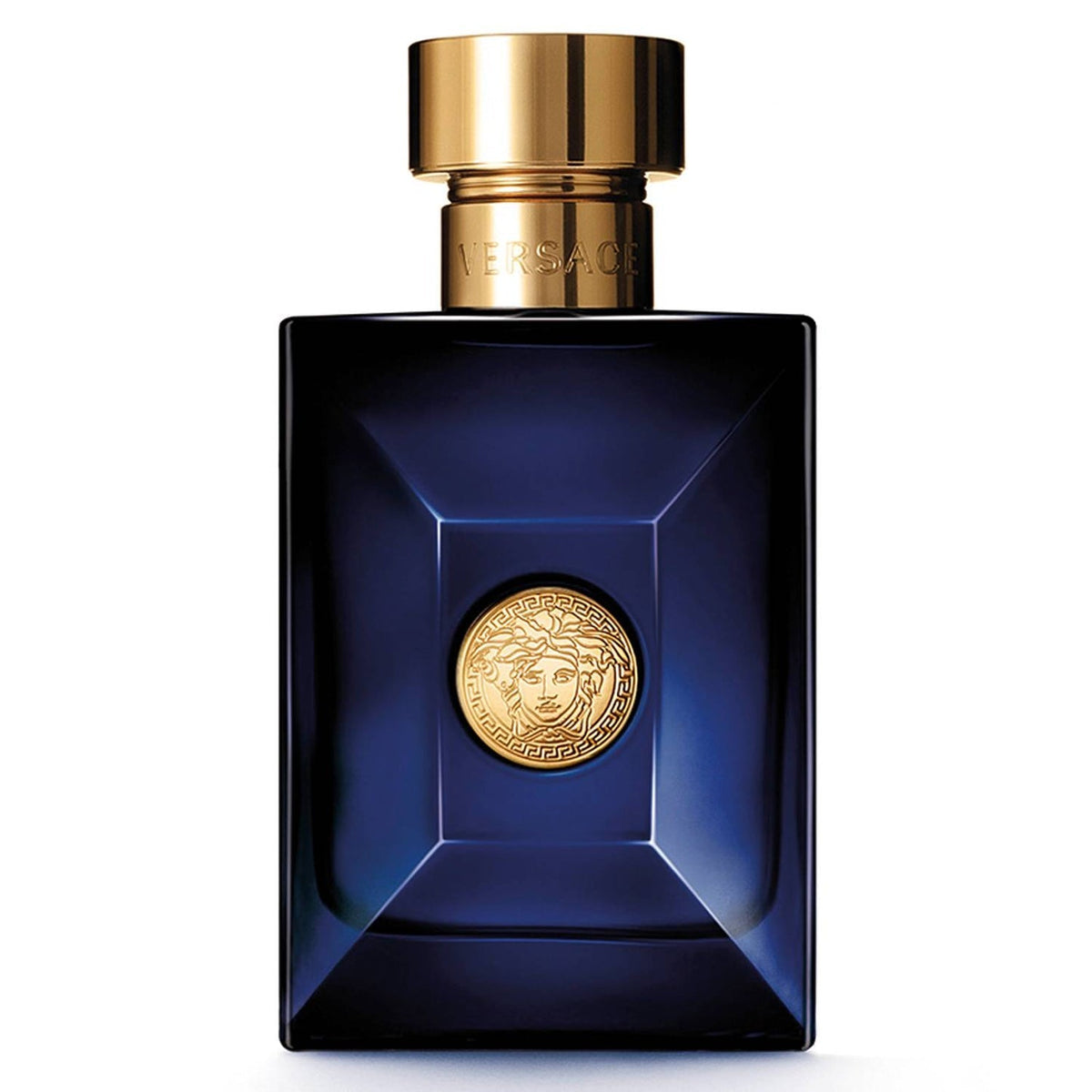 Versace Dylan Blue authentic perfume bottle on light background