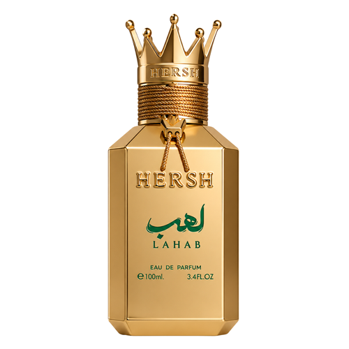 Alezz Oud Hersh Lahab original perfume bottle, clean product photo