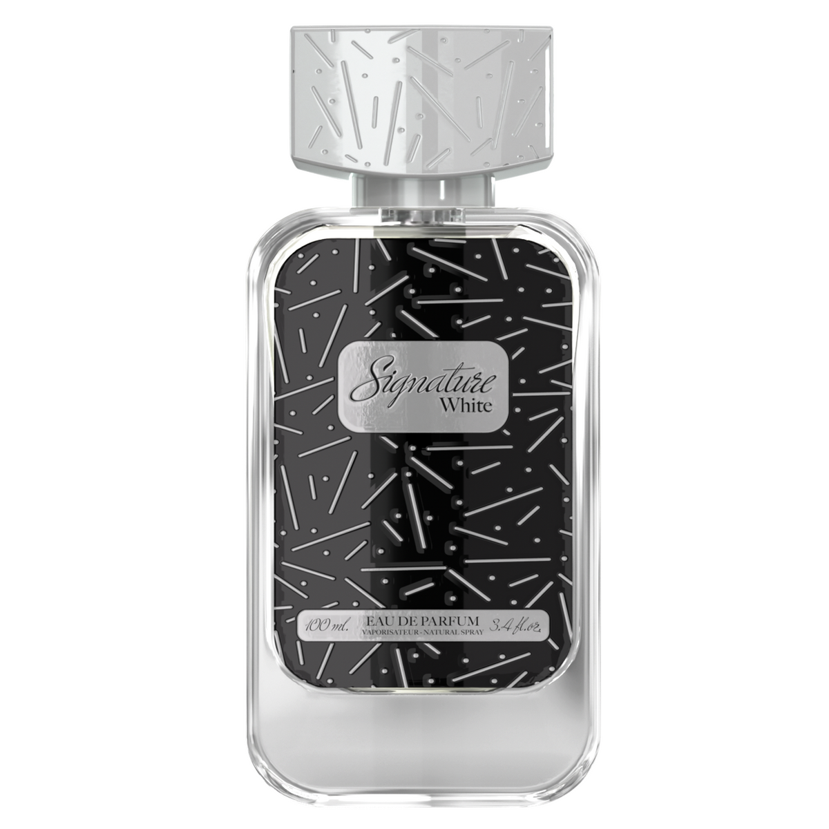 Dkhoon Emirates Signature White exact fragrance bottle clear product photograph